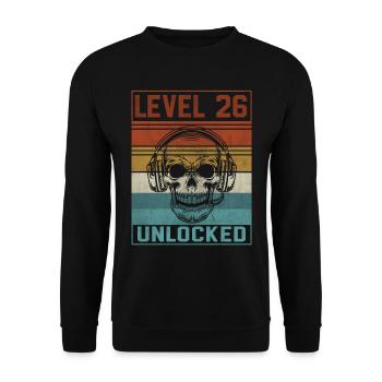Gamer 26th Birthday - Unisex Sweatshirt - black - Front - Alina (178cm) & Michal (187cm)
