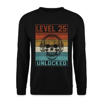 Gamer 25th Birthday - Unisex Sweatshirt - black - Front - Alina (178cm) & Michal (187cm)