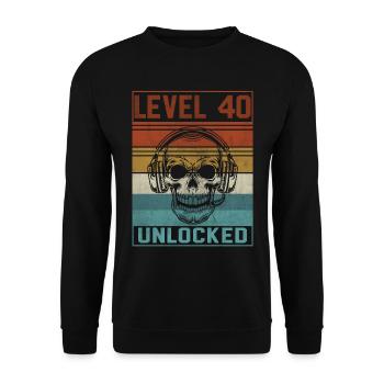 40e anniversaire du joueur - Sweat-shirt Unisexe - noir - Devant - Alina (178cm) & Michal (187cm)