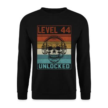 Gamer 44th Birthday - Unisex Sweatshirt - black - Front - Alina (178cm) & Michal (187cm)