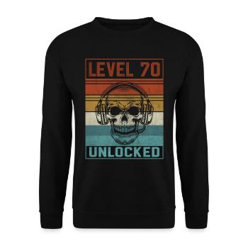 70e anniversaire du joueur - Sweat-shirt Unisexe - noir - Devant - Alina (178cm) & Michal (187cm)