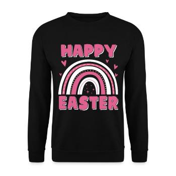 Cute Happy Easter Rainbow - Unisex Pullover - Schwarz - Vorne - Alina (178cm) & Michal (187cm)