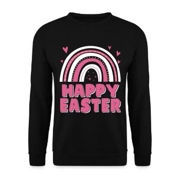 Joyeuses Pâques Femmes Mignon Arc-en-ciel - Sweat-shirt Unisexe - noir - Devant - Alina (178cm) & Michal (187cm)