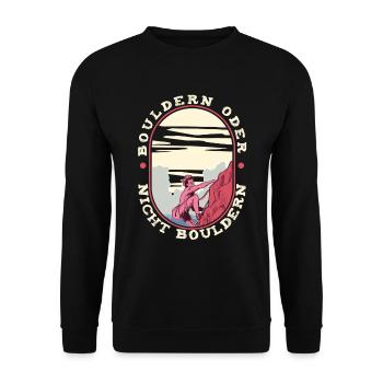 Bouldern - Unisex Pullover - Schwarz - Vorne - Alina (178cm) & Michal (187cm)