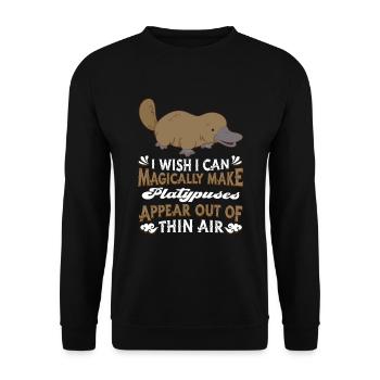 Schnabeltier Platypus - Unisex Pullover - Schwarz - Vorne - Alina (178cm) & Michal (187cm)