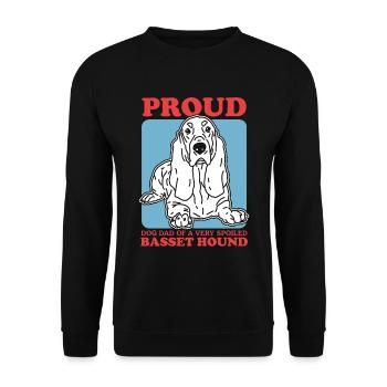 Basset Hound Papa Chien Papa Chien Propriétaire Cadeau - Sweat-shirt Unisexe - noir - Devant - Alina (178cm) & Michal (187cm)