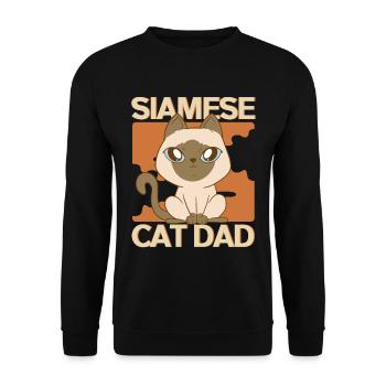 Siamese Cat Cat Papa Cat Owner Gift - Unisex Sweatshirt - black - Front - Alina (178cm) & Michal (187cm)