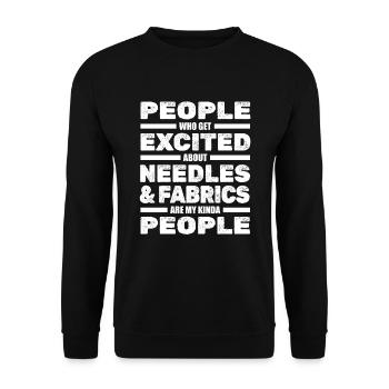 Sewing Sewing Machine Closer Tailor - Unisex Sweatshirt - black - Front - Alina (178cm) & Michal (187cm)