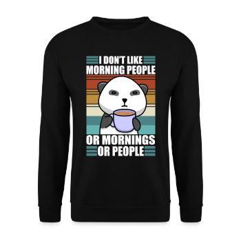 Sarcastic Panda Coffee Moody Lazy Animal - Unisex Sweatshirt - black - Front - Alina (178cm) & Michal (187cm)