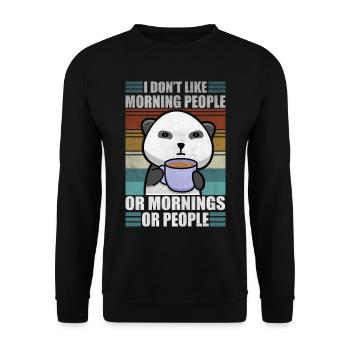 Sarcastic Animal Coffee Moody Panda Lazy - Unisex Sweatshirt - black - Front - Alina (178cm) & Michal (187cm)