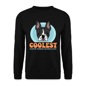 Boston Terrier Grandpa Hundebesitzer Geschenk - Unisex Pullover - Schwarz - Vorne - Alina (178cm) & Michal (187cm)