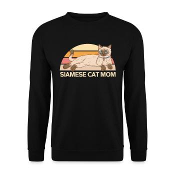 Siamese Cat Cat Mom Cat Owner Gift - Unisex Sweatshirt - black - Front - Alina (178cm) & Michal (187cm)