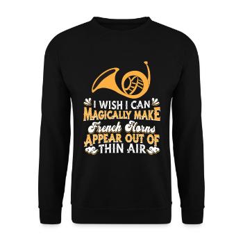 French Horn Horn player - Unisex Sweatshirt - black - Front - Alina (178cm) & Michal (187cm)