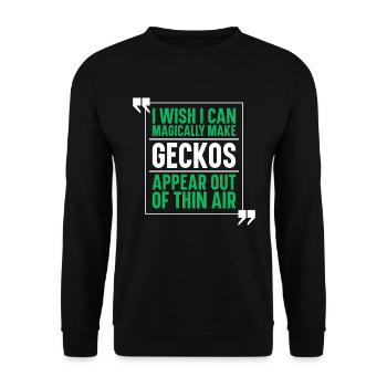 Gecke Lizard Reptile Lizard Lizard - Unisex Sweatshirt - black - Front - Alina (178cm) & Michal (187cm)