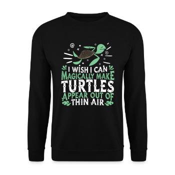 Turtle Sea Turtle - Unisex Sweatshirt - black - Front - Alina (178cm) & Michal (187cm)