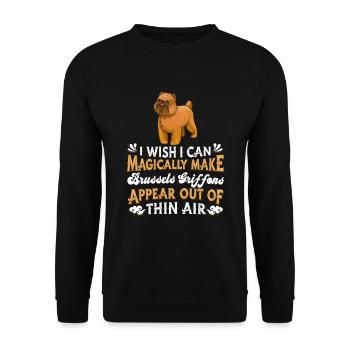Brussels Griffon Dog - Unisex Sweatshirt - black - Front - Alina (178cm) & Michal (187cm)