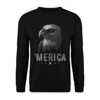 Eagle Patriotic Merica 4th of July USA - Unisex Sweatshirt - black - Front - Alina (178cm) & Michal (187cm)