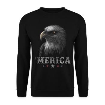 Eagle Patriotic Merica 4th of July American USA - Unisex Pullover - Schwarz - Vorne - Alina (178cm) & Michal (187cm)