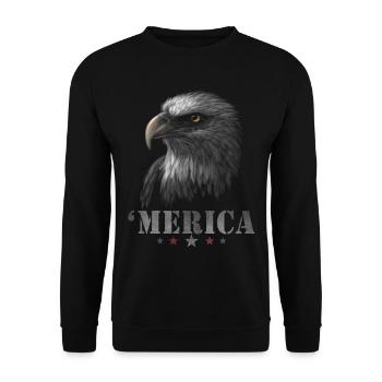 Eagle Patriotic Merica Hommes Femmes 4 juillet USA - Sweat-shirt Unisexe - noir - Devant - Alina (178cm) & Michal (187cm)