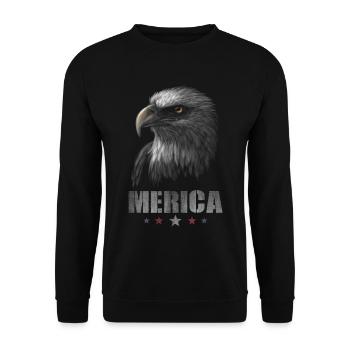 Eagle Merica Hommes Femmes 4 juillet USA Patriotique - Sweat-shirt Unisexe - noir - Devant - Alina (178cm) & Michal (187cm)