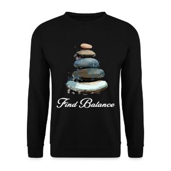 Rock Balancing Stone Stacking Balance - Unisex Pullover - Schwarz - Vorne - Alina (178cm) & Michal (187cm)