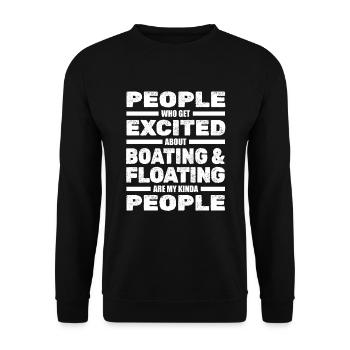 Pontoon boat - Unisex Sweatshirt - black - Front - Alina (178cm) & Michal (187cm)
