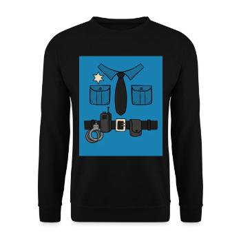 Officier de police Commissaire de police - Sweat-shirt Unisexe - noir - Devant - Alina (178cm) & Michal (187cm)