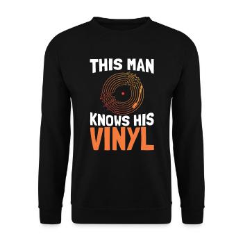 Collectionneur de disques vinyle LP - Sweat-shirt Unisexe - noir - Devant - Alina (178cm) & Michal (187cm)