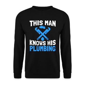 Plombier Ingénieur sanitaire Chauffagiste Mécanicien d’usine - Sweat-shirt Unisexe - noir - Devant - Alina (178cm) & Michal (187cm)