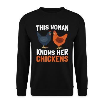 Chicken Farm Farmer Farmer Chicken Farmer - Unisex Sweatshirt - black - Front - Alina (178cm) & Michal (187cm)