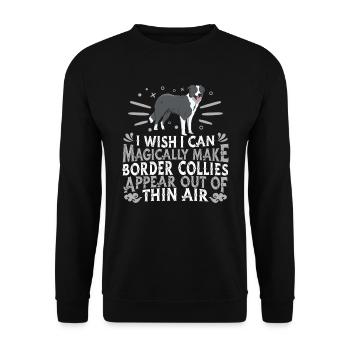 Border Collie Hund - Unisex Pullover - Schwarz - Vorne - Alina (178cm) & Michal (187cm)