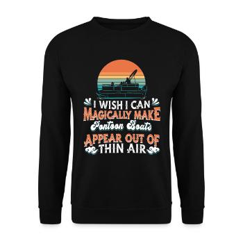 Pontoon boat - Unisex Sweatshirt - black - Front - Alina (178cm) & Michal (187cm)