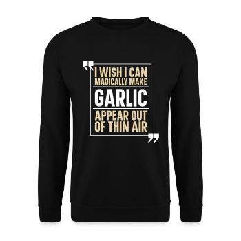 Garlic Spice Knobi Knofi - Unisex Sweatshirt - black - Front - Alina (178cm) & Michal (187cm)