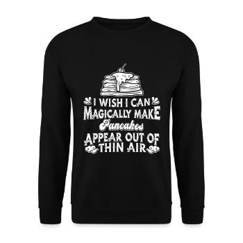 Pancakes Eierkuchen - Unisex Pullover - Schwarz - Vorne - Alina (178cm) & Michal (187cm)