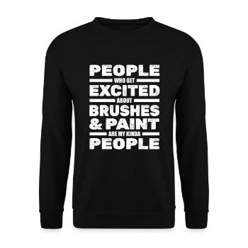 Maler Lackierer Geselle Malermeister - Unisex Pullover - Schwarz - Vorne - Alina (178cm) & Michal (187cm)