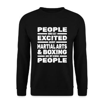 Muay Thai Boxe Thaiboxen Boxer - Sweat-shirt Unisexe - noir - Devant - Alina (178cm) & Michal (187cm)