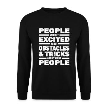 Parkour Runner - Unisex Sweatshirt - black - Front - Alina (178cm) & Michal (187cm)