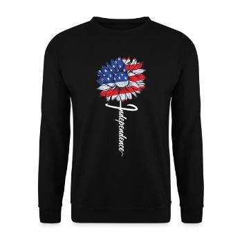 Independence Day Sunflower July 4 - Unisex Sweatshirt - black - Front - Alina (178cm) & Michal (187cm)