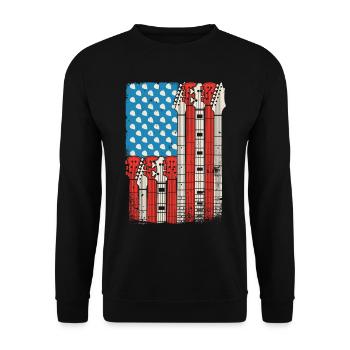 Guitares Plektrum USA Musiciens 4 juillet - Sweat-shirt Unisexe - noir - Devant - Alina (178cm) & Michal (187cm)
