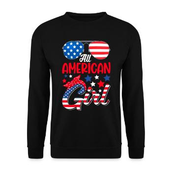 Mädchen Patriotische Frauen USA 4. Juli - Unisex Pullover - Schwarz - Vorne - Alina (178cm) & Michal (187cm)