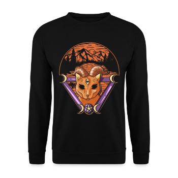 Strange Goat Witchy Dark Pastel Goth - Unisex Sweatshirt - black - Front - Alina (178cm) & Michal (187cm)
