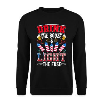 USA Patriotic 4 Juillet Directeur des feux d’artifice - Sweat-shirt Unisexe - noir - Devant - Alina (178cm) & Michal (187cm)