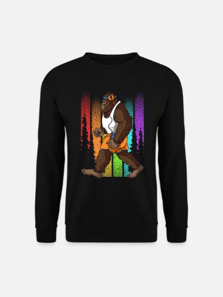 Retro Walking Bigfoot Scary - Unisex Sweatshirt - black