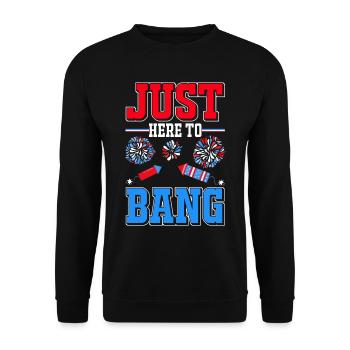 Fireworks Patriotic Party USA Celebration July 4 - Unisex Sweatshirt - black - Front - Alina (178cm) & Michal (187cm)