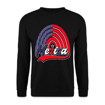 Merica 4. Juli Amerika Regenbogen USA - Unisex Pullover - Schwarz - Vorne - Alina (178cm) & Michal (187cm)