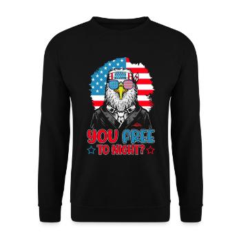 Eagle American Flag Men 4 juillet États-Unis - Sweat-shirt Unisexe - noir - Devant - Alina (178cm) & Michal (187cm)