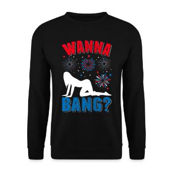 July 4 Men Fireworks USA - Unisex Sweatshirt - black - Front - Alina (178cm) & Michal (187cm)