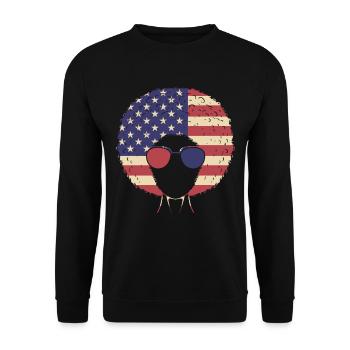 Frauen afrikanische amerikanische Flagge - Unisex Pullover - Schwarz - Vorne - Alina (178cm) & Michal (187cm)
