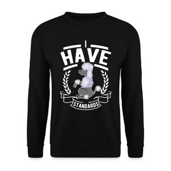 Poodle Lover Funny Standard Poodle - Unisex Sweatshirt - black - Front - Alina (178cm) & Michal (187cm)