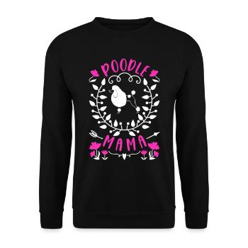 Pudel Mama Niedliche Hundeliebhaberin Pudel - Unisex Pullover - Schwarz - Vorne - Alina (178cm) & Michal (187cm)